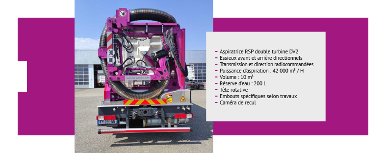 Les caractéristiques techniques du camion aspirateur SMTPF
